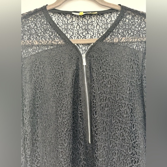 Calvin Klein Black Lace Quarter Zip Up Women’s Shirt Top L Size Large​ - Picture 5 of 6